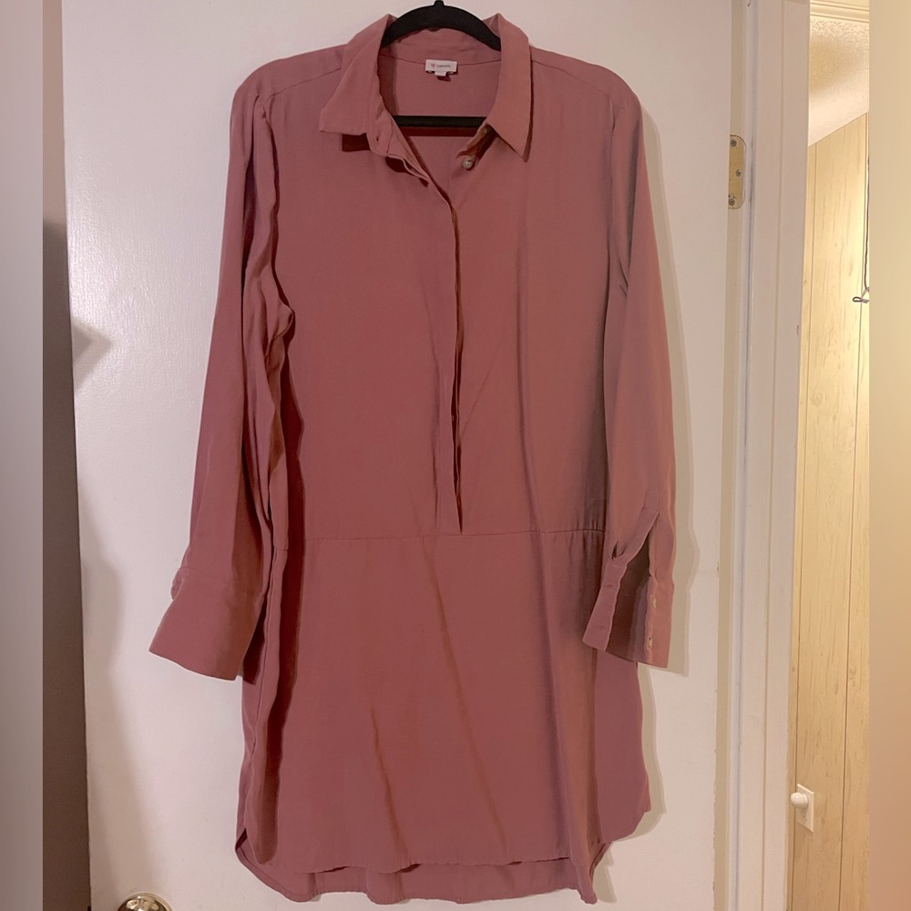 Shirt dress by Cremieux, dusty rose color. Size Large